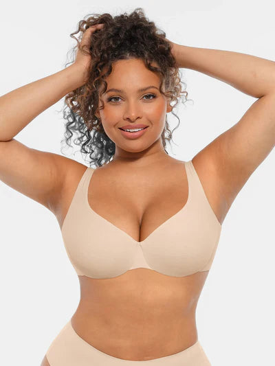 Adjustable Deep V-Neck Underwire Bra