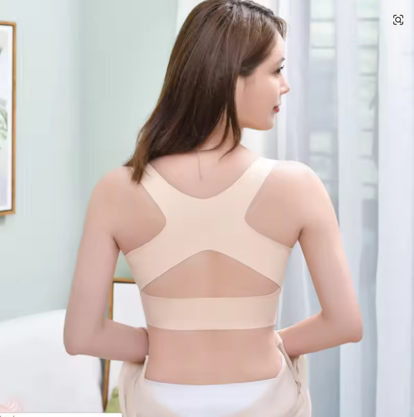 Front Closure Cross-Back Wireless Posture Bra