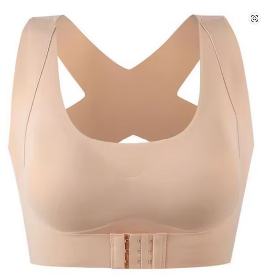 Front Closure Cross-Back Wireless Posture Bra