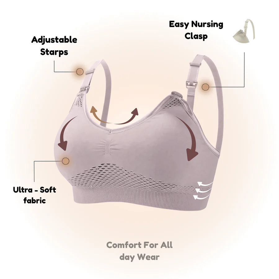 Breathable Seamless Nursing Bra.