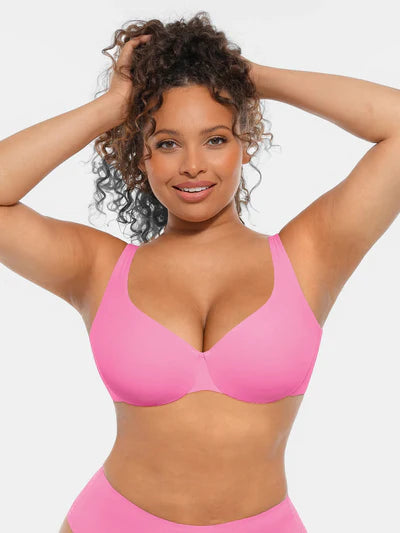 Adjustable Deep V-Neck Underwire Bra
