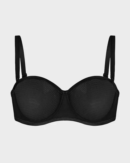 Strapless Mesh Underwire Balconette Bra