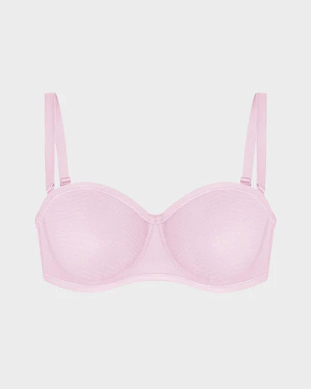 Strapless Mesh Underwire Balconette Bra