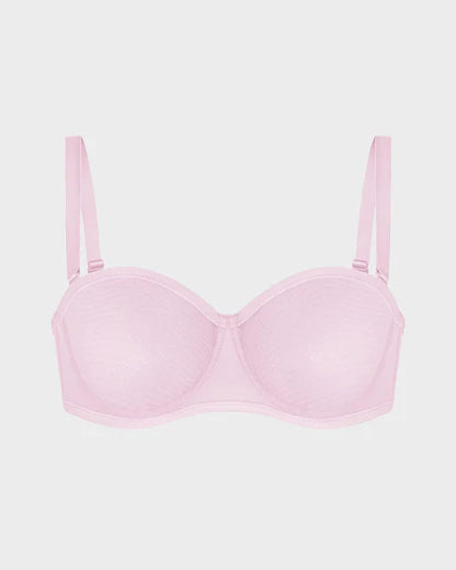Strapless Mesh Underwire Balconette Bra